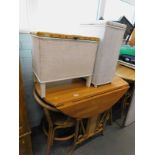 Sundry furniture, to include a pair of Lloyd Loom style laundry bins, a rectangular wall mirror,