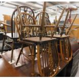 Various wheelback kitchen chairs (4+2).