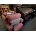 A Yamaha Artiste AR-100 electric organ, with foot stool and an electric reclining armchair (a