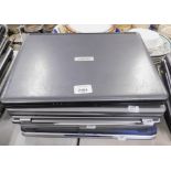 Various laptops, to include Novatech etc., lacking internal components and power leads.