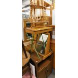 A Tri-ang school desk, a three tier what not, table mirror, etc. (a quantity)