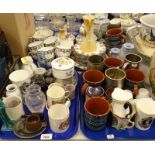 Various ceramics, to include a Delphine part tea service, blue and white meat plate, vases,