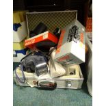 Miscellaneous camera equipment, to include a Minette reel container, Minolta 7000 camera with