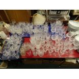 A large quantity of cut glass, to include sets of wine glasses, champagne flutes, tumblers, etc. (