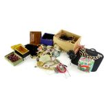 A quantity of modern costume jewellery and effects, comprising compacts, necklaces, bracelets,