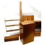 A quantity of 1960's-70's teak Ladderax type units, with various wooden supports, to include a
