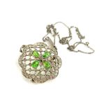 Two items of Victorian style jewellery, comprising a silver necklace with seed pearl inserts, a