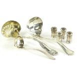 A collection of American silver, to include two ladles, stamped RW & Sons for R. Wallis of