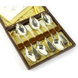 A set of six William IV silver fiddle pattern teaspoons, each engraved with the initial H, London