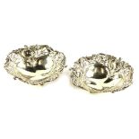 A pair of Victorian silver dishes by Mappin & Webb, each of clover leaf form, with a pierced