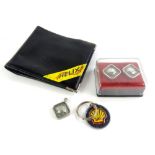 Shell Fuel Company interest, comprising a pair of Selangor pewter Malaysia shell cuff links, a