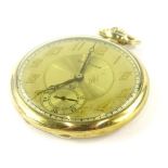 A Waltham Colonial pocket watch, with silvered colour dial, seconds dial, brown hands, minor