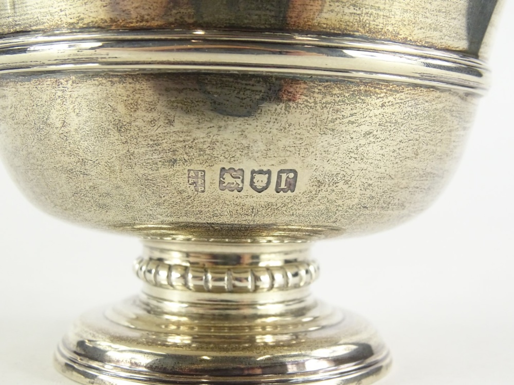 A George V silver bowl, of plain form, on a domed foot, engraved Pamela Scott Pounds from - Image 2 of 2