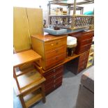 A collection of furniture to include dressing table, matching bedside cabinets, rectangular stool,