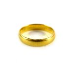A 22ct gold wedding band, of plain design, with engraved interior, rubbed, possibly For My Wife 16-