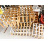 Various pine and galvanised metal wine racks etc.