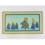 Indian School (19thC/20thC). Indian Prince riding an elephant, with soldiers and musicians in