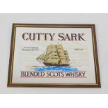 An advertising wall mirror, Cutty Sark Blended Scots Whiskey, 50cm high, 39.5cm wide.