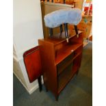 A teak bookcase with glass sliding doors, possibly Nathan, 98cm high, 77cm wide, 28cm deep.,