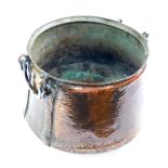 A Middle Eastern vintage copper cooking pot, 26cm high, 42cm diameter.