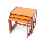 A G-Plan teak nest of occasional tables, largest 48cm high, 54cm wide, 43cm deep.