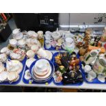 Ceramics and collectables, including part tea services, Willow Art crested china model of St