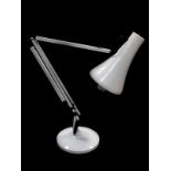 A white anglepoise table lamp, model 90.