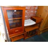 Teak lounge furniture, comprising a G-Plan two tier table, telephone stand, television stand, and