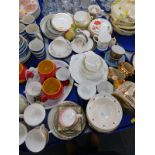 Pottery and porcelain, to include Royal Crown Derby white glazed porcelain part tea service, Myott