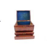 A Victorian mahogany box, with hinged lid and two frieze drawers, brass escutcheon plate to top