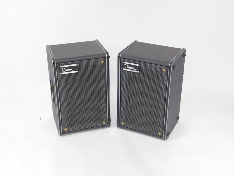 A pair of Ohm amplification speakers, model HIQ.