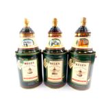 Three Bells Old Scotch Whiskey decanters, cased, comprising 1989, 1990 and 1991.£30-50