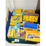 Corgi Matchbox and Britain's die cast vehicle boxes (no contents). (1 tray)