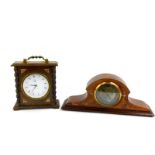 A Buren early 20thC walnut cased mantel clock, clockwork movement, 14cm high, 35cm wide., together