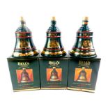 Three Bells Old Scotch Whiskey decanters, boxed, comprising 1992, 1993 and 1994.£30-50