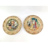 A pair of Beswick pottery Shakespearean wall plates, relief moulded with "For in a minute there