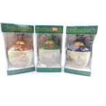 Three Rutherfords Whiskey decanters, Aged 12 Years, boxed.
