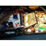 Assorted ceramics, glass, pictures and collectables. (4 boxes plus)