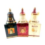 Three Bells Old Scotch Whiskey decanters, boxed, comprising 1995, 1996 and 1997.£30-50