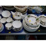 A Wegdwood pottery part dinner and tea service, decorated in the Surrey pattern, including a teapot,