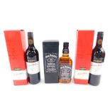 A 70cl bottle of Jack Daniels Old No 7 Brand Tennessee Whiskey, boxed., together with two bottles of