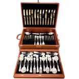 A silver plated canteen of cutlery decorated in the Kings pattern, twelve place settings, cased.