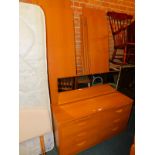 An Alstons teak effect two door wardrobe, four door wardrobe, approx measurements 204cm high,