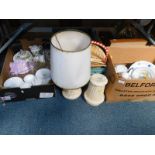 Ceramics and glass, including a glass dressing table set, Colclough part tea service, two plaster