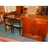 A Strongbow Furniture reproduction mahogany dining table, 77cm high, 107cm wide, 138cm extended,