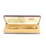 A Cross 10ct gold plated ballpoint pen, boxed.