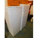 An Indesit A Class upright fridge freezer, together with a BEKO upright freezer, model no T25480. (