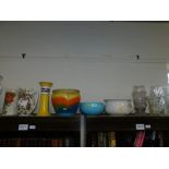 Pottery and glass ware, to include vases, celery vases, chamber pot, jardiniere jugs, etc.