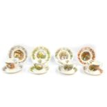 Four Royal Doulton Brambly Hedge porcelain trios The Four Seasons, comprising Summer, Autumn, Winter