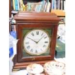 A Knight and Gibbins mahogany cased mantel clock, quartz movement, 28.5cm Wide, 33cm High.